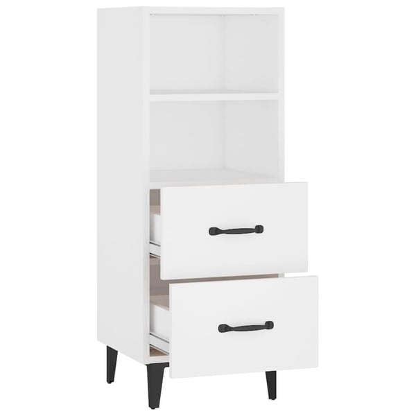vidaXL Skjenk hvit 34,5x34x90 cm konstruert tre