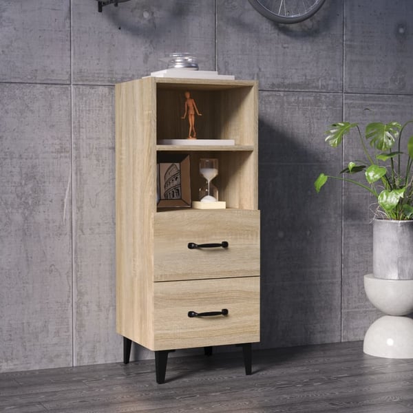 vidaXL skænk 34,5x34x90 cm konstrueret træ sonoma-eg