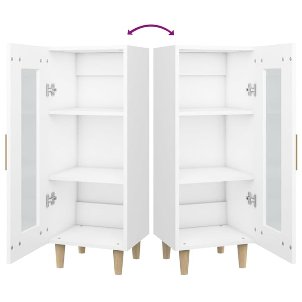vidaXL Skjenk hvit 34,5x34x90 cm konstruert tre