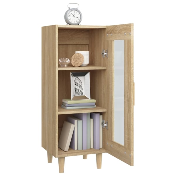 vidaXL Skjenk sonoma eik 34,5x34x90 cm konstruert tre