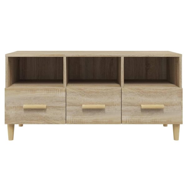vidaXL TV-benk sonoma eik 102x36x50 cm konstruert tre