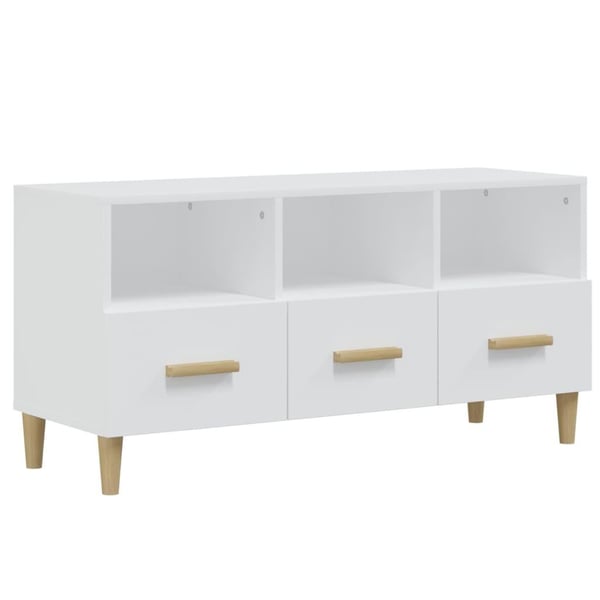 vidaXL TV-benk hvit 102x36x50 cm konstruert tre