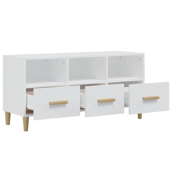 vidaXL TV-benk hvit 102x36x50 cm konstruert tre