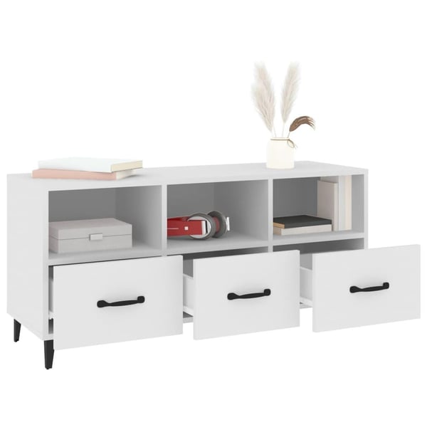 vidaXL TV-benk hvit 102x35x50 cm konstruert tre