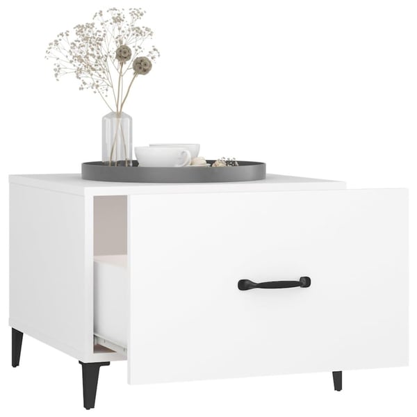 vidaXL Salongbord med metallben 2 stk hvit 50x50x40 cm