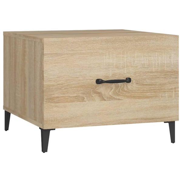 vidaXL sofabord med metalben 2 stk. 50x50x40 cm sonoma-eg