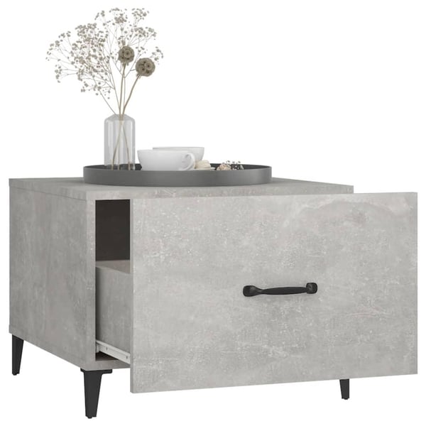 vidaXL Salongbord med metallben 2 stk betonggrå 50x50x40 cm