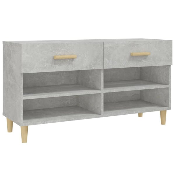 vidaXL Skoskap betonggrå 102x35x55 cm konstruert tre