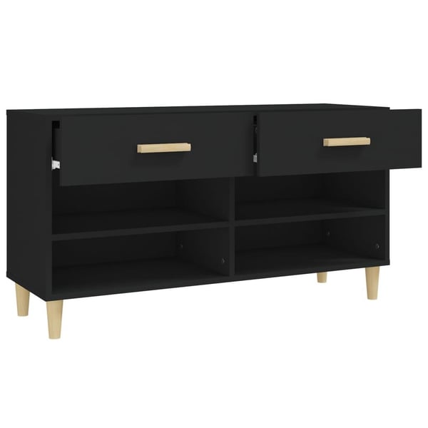 vidaXL Skoskap svart 102x35x55 cm konstruert tre