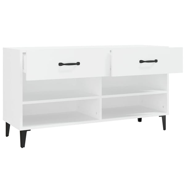 vidaXL Skoskap hvit 102x35x55 cm konstruert tre