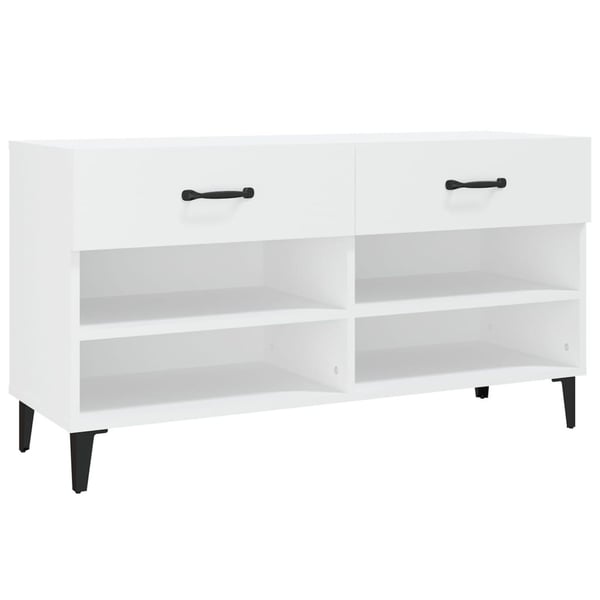 vidaXL Skoskap hvit 102x35x55 cm konstruert tre