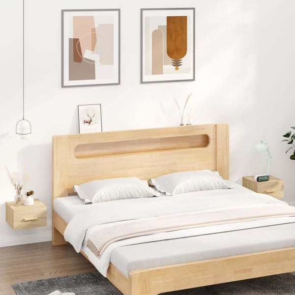 vidaXL væghængte sengeborde 2 stk. 35x35x20 cm sonoma-eg