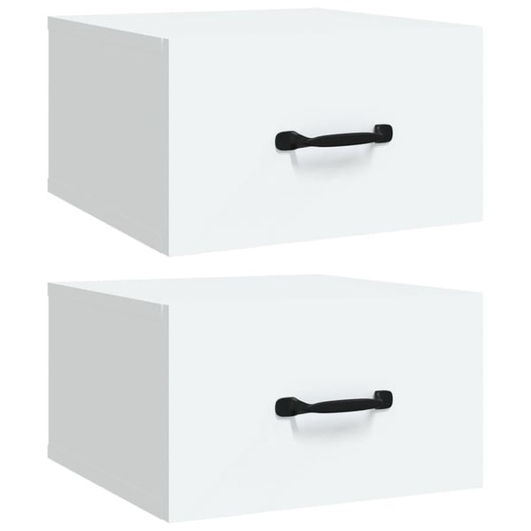 vidaXL Veggmonterte nattbord 2 stk hvit 35x35x20 cm