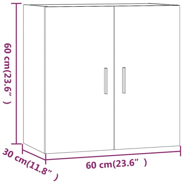 vidaXL Veggskap sonoma eik 60x30x60 cm konstruert tre
