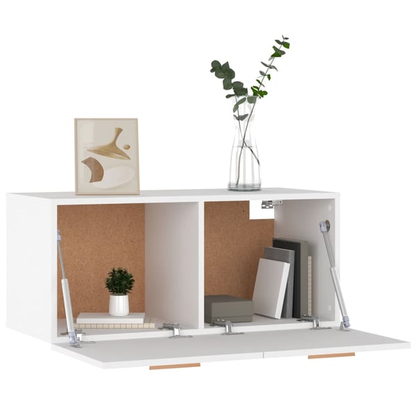 vidaXL Veggskap hvit 80x35x36,5 cm konstruert tre
