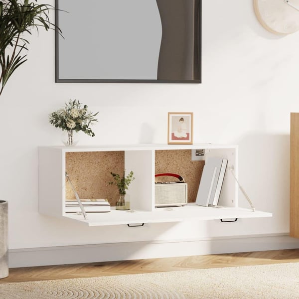 vidaXL Veggskap hvit 100x36,5x35 cm konstruert tre