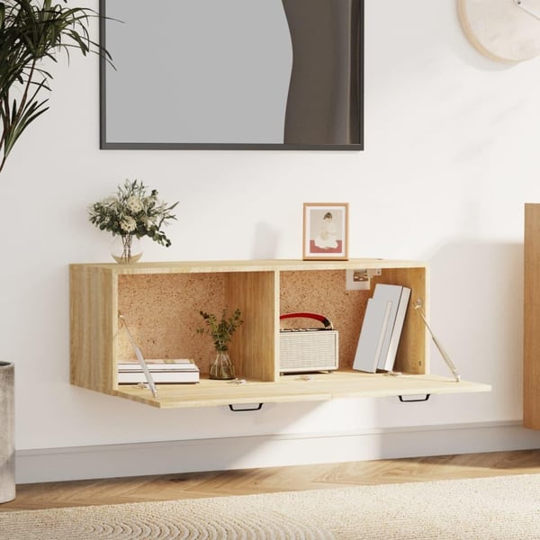 vidaXL vægskab 100x36,5x35 cm konstrueret træ sonoma-eg