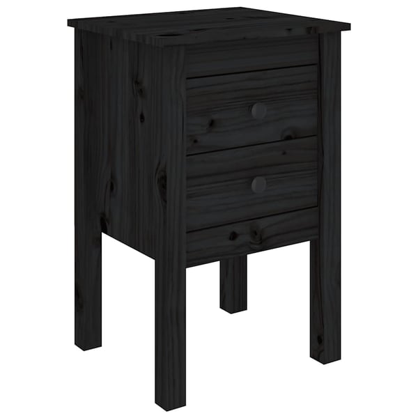 vidaXL Nattbord 2 stk svart 40x35x61,5 cm heltre furu
