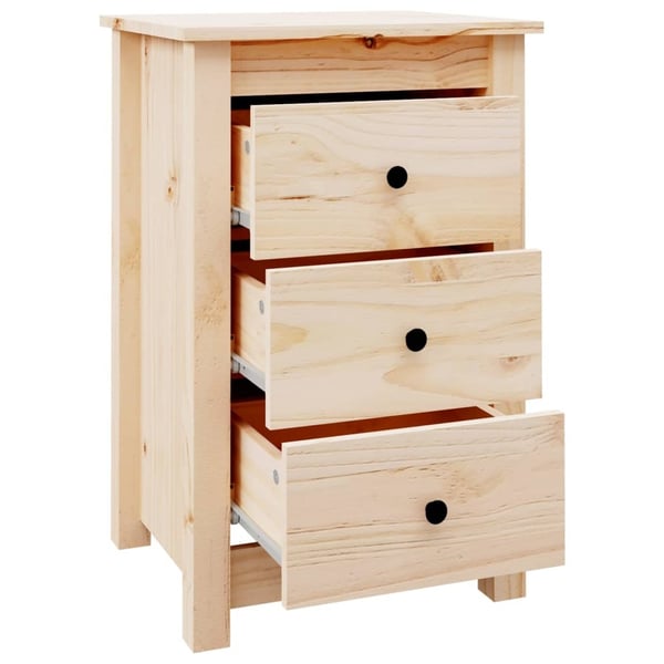 vidaXL sengebord 40x35x61,5 cm massivt fyrretræ