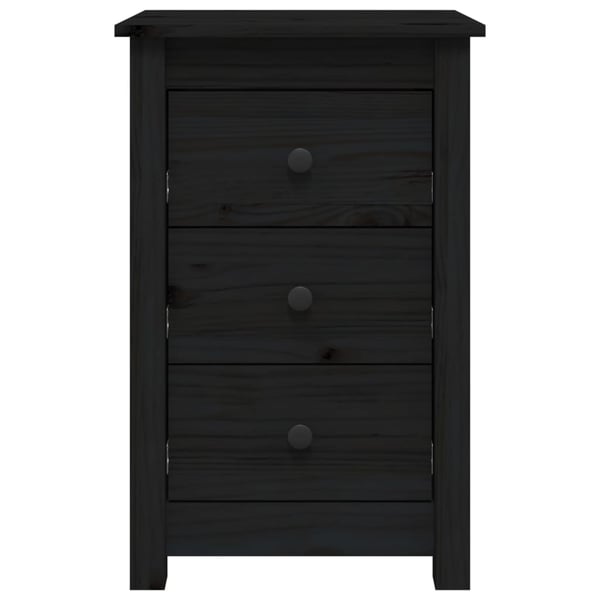 vidaXL Nattbord 2 stk svart 40x35x61,5 cm heltre furu