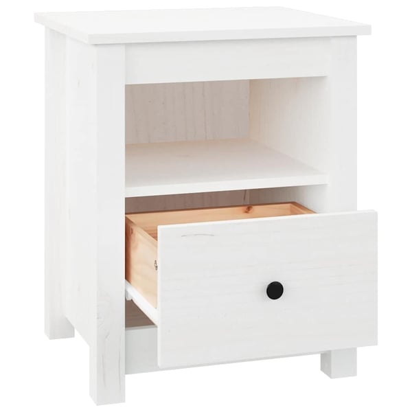 vidaXL sengeborde 2 stk. 40x35x49 cm massivt fyrretræ hvid
