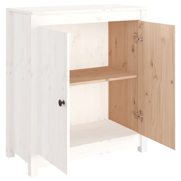 vidaXL Skänk vit 70x35x80 cm massiv furu