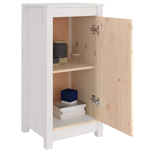 vidaXL Skjenk hvit 39x35x80 cm heltre furu