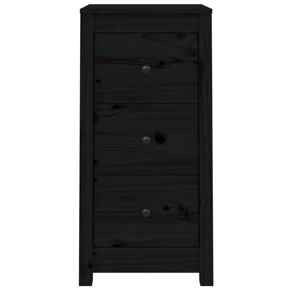 vidaXL Skjenker 2 stk svart 40x35x80 cm heltre furu