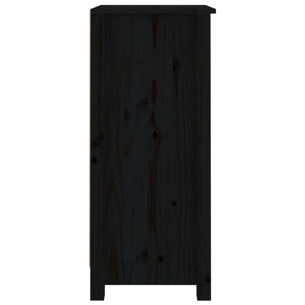 vidaXL Skjenker 2 stk svart 40x35x80 cm heltre furu