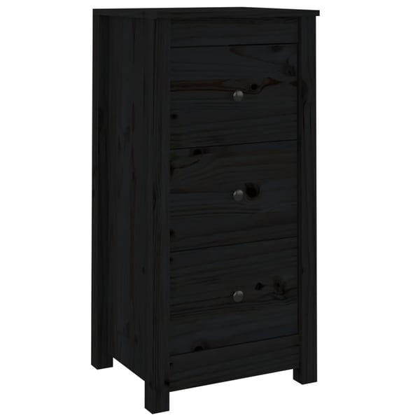 vidaXL Skjenker 2 stk svart 40x35x80 cm heltre furu