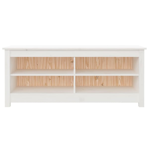vidaXL skobænk 110x38x45,5 cm massivt fyrretræ hvid