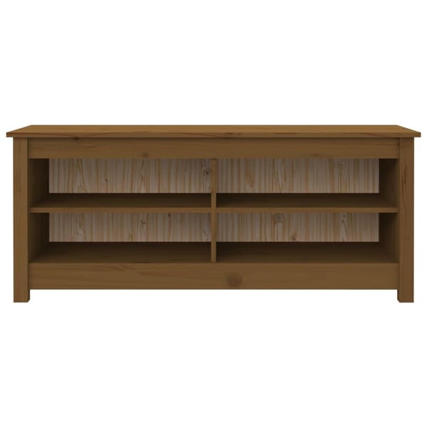 vidaXL Skobenk honningbrun 110x38x45,5 cm heltre furu