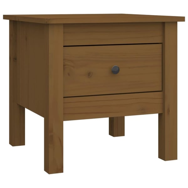 vidaXL Sidebord 2 stk honningbrun 40x40x39 cm heltre furu