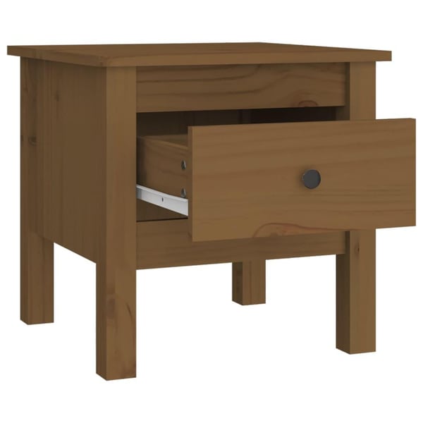 vidaXL Sidebord 2 stk honningbrun 40x40x39 cm heltre furu
