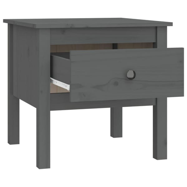 vidaXL Sidebord 2 stk grå 50x50x49 cm heltre furu