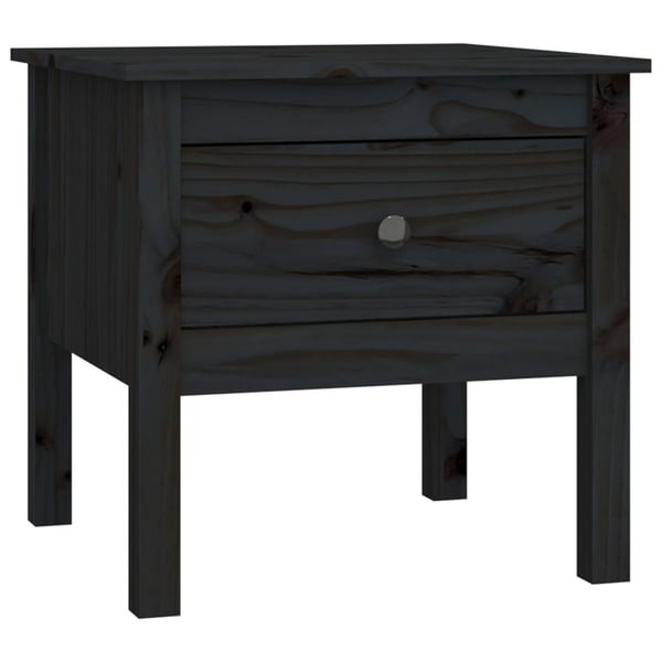 vidaXL Sidebord 2 stk svart 50x50x49 cm heltre furu