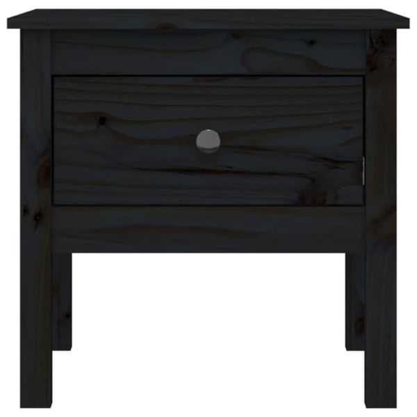 vidaXL Sidebord 2 stk svart 50x50x49 cm heltre furu