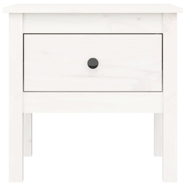 vidaXL Sidebord 2 stk hvit 50x50x49 cm heltre furu