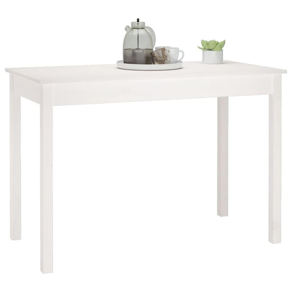 vidaXL Spisebord hvit 110x55x75 cm heltre furu