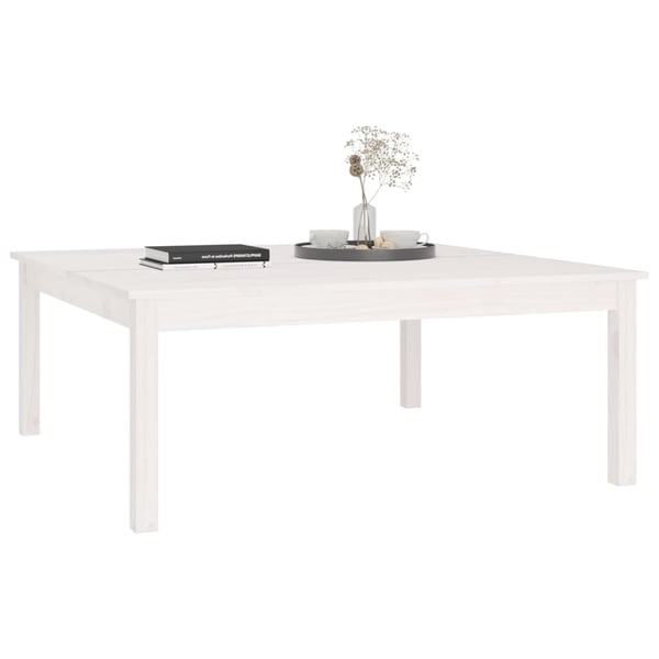 vidaXL Salongbord hvit 100x100x40 cm heltre furu