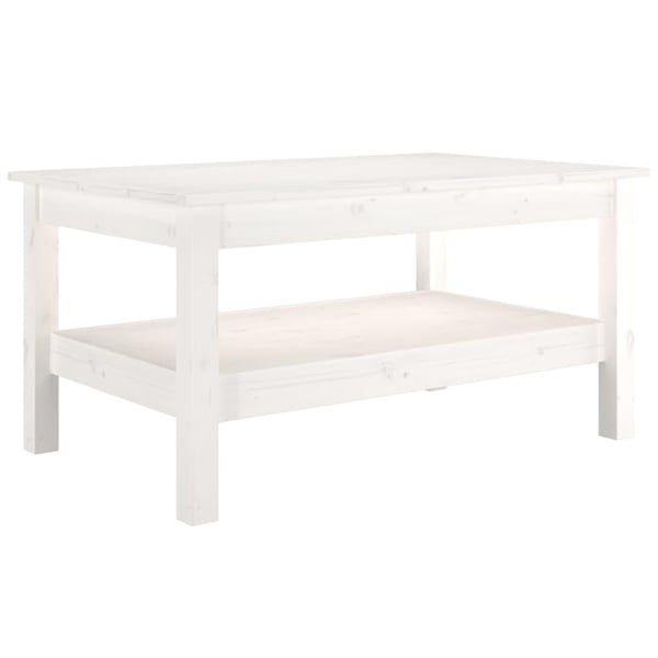 vidaXL Salongbord hvit 80x50x40 cm heltre furu
