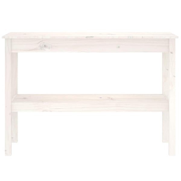 vidaXL Konsollbord hvit 110x40x75 cm heltre furu