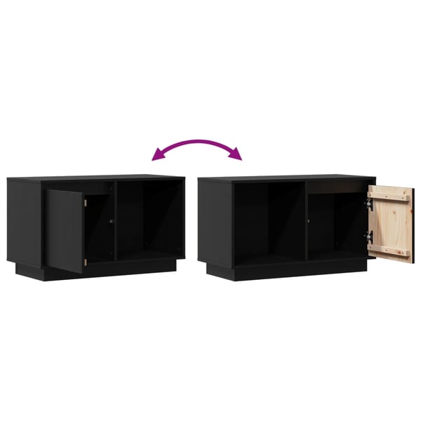 vidaXL tv-bord 74x35x44 cm massivt fyrretræ sort