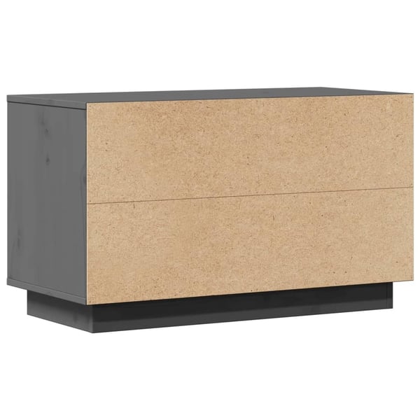 vidaXL TV-benk grå 74x35x44 cm heltre furu