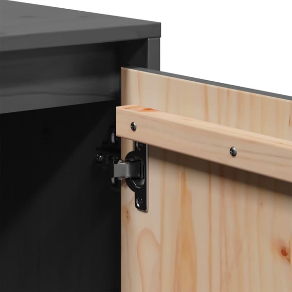 vidaXL TV-benk grå 74x35x44 cm heltre furu