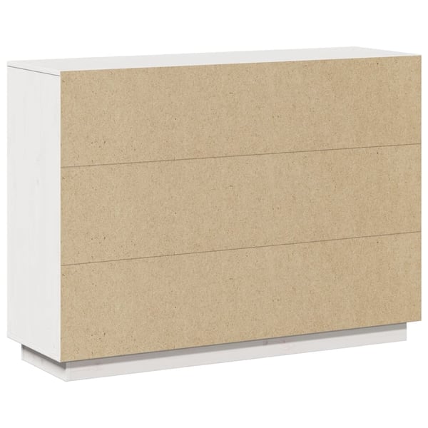 vidaXL Skjenk hvit 110,5x35x80 cm heltre furu