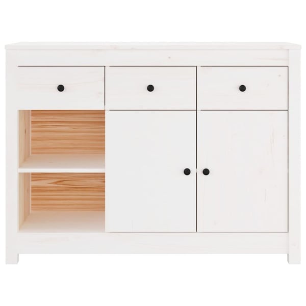 vidaXL skænk 100x35x74 cm massivt fyrretræ hvid