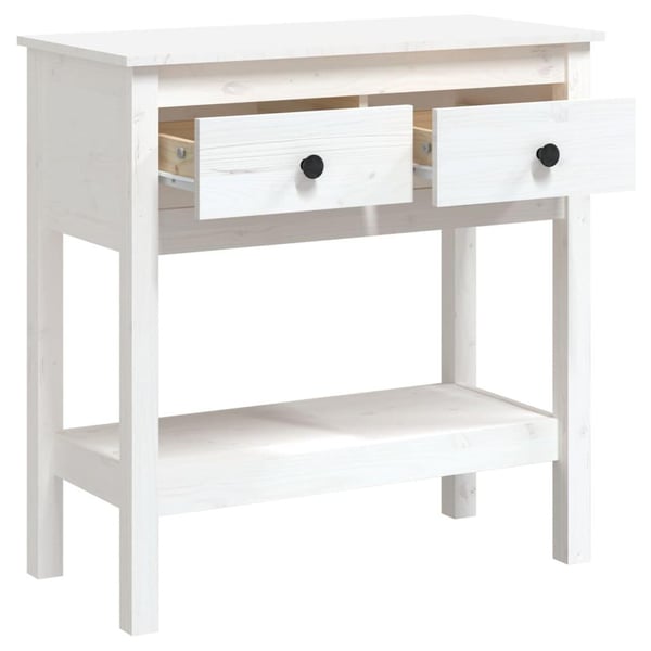 vidaXL konsolbord 75x35x75 cm massivt fyrretræ hvid
