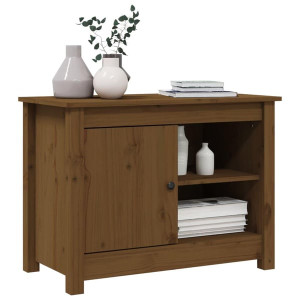 vidaXL tv-bord 70x36,5x52 cm massivt fyrretræ gyldenbrun