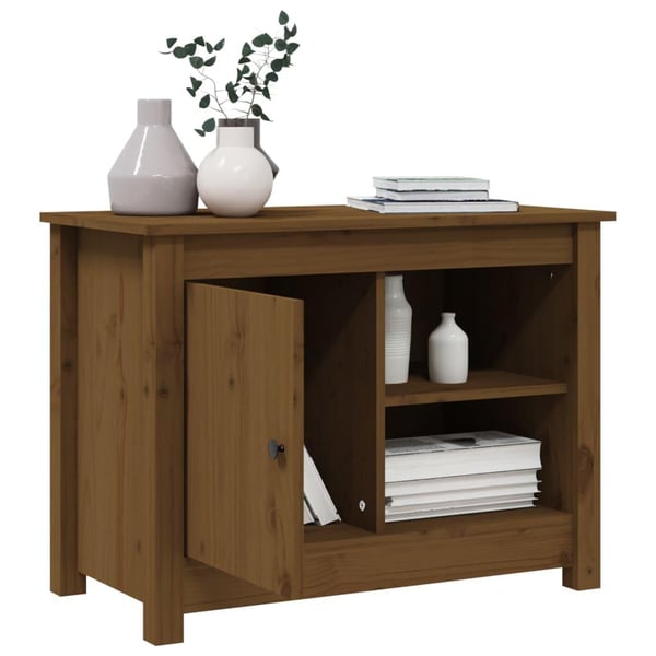 vidaXL tv-bord 70x36,5x52 cm massivt fyrretræ gyldenbrun
